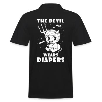 The Devil wears Diapers - Men's Polo Shirt - black - Back - Kai (181cm)