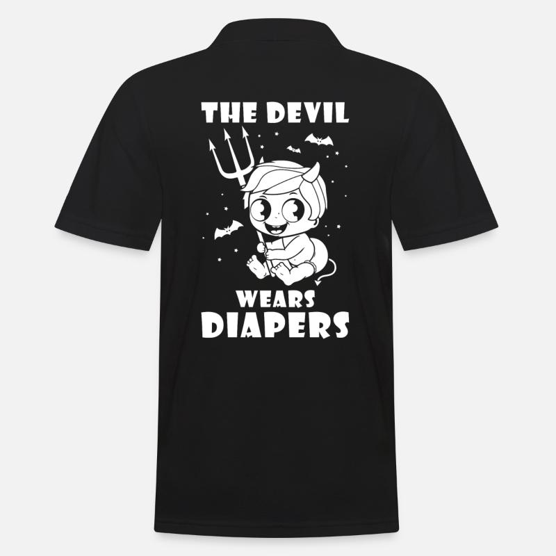 The Devil wears Diapers - Men's Polo Shirt - black