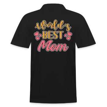 Weltbeste Mama - Männer Poloshirt - Schwarz - Hinten - Kai (181cm)
