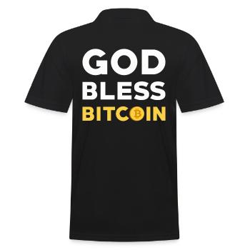 Bitcoin - Männer Poloshirt - Schwarz - Hinten - Kai (181cm)