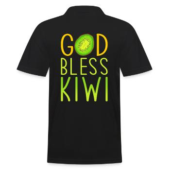 Kiwi Liebe Spruch - Männer Poloshirt - Schwarz - Hinten - Kai (181cm)
