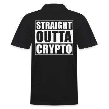 Straight outta Crypto - Männer Poloshirt - Schwarz - Hinten - Kai (181cm)