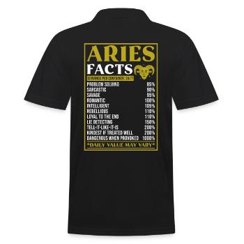 Widder Sternzeichen Geschenk Fakten - Männer Poloshirt - Schwarz - Hinten - Kai (181cm)