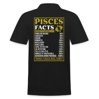 Faits sur le cadeau du signe du zodiaque des Poissons - Polo Homme - noir - Dos - Kai (181cm)