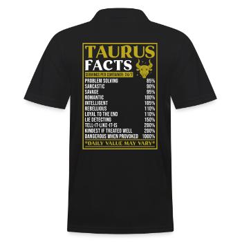 Stier Sternzeichen Geschenk Fakten - Männer Poloshirt - Schwarz - Hinten - Kai (181cm)