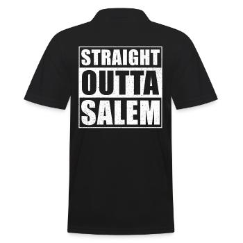 Straight outta Salem - Männer Poloshirt - Schwarz - Hinten - Kai (181cm)