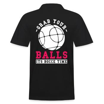 Pétanque Boule Prenez vos balles c’est l’heure de la pétanque - Polo Homme - noir - Dos - Kai (181cm)
