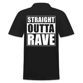 Straight outta Rave - Men's Polo Shirt - black - Back - Kai (181cm)