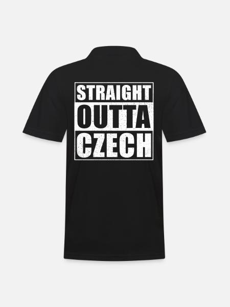 Straight outta Tschechien - Männer Poloshirt - Schwarz