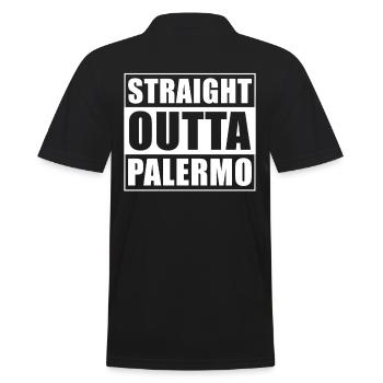 Straight outta Palermo - Männer Poloshirt - Schwarz - Hinten - Kai (181cm)