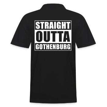 Straight outta Göteborg - Männer Poloshirt - Schwarz - Hinten - Kai (181cm)