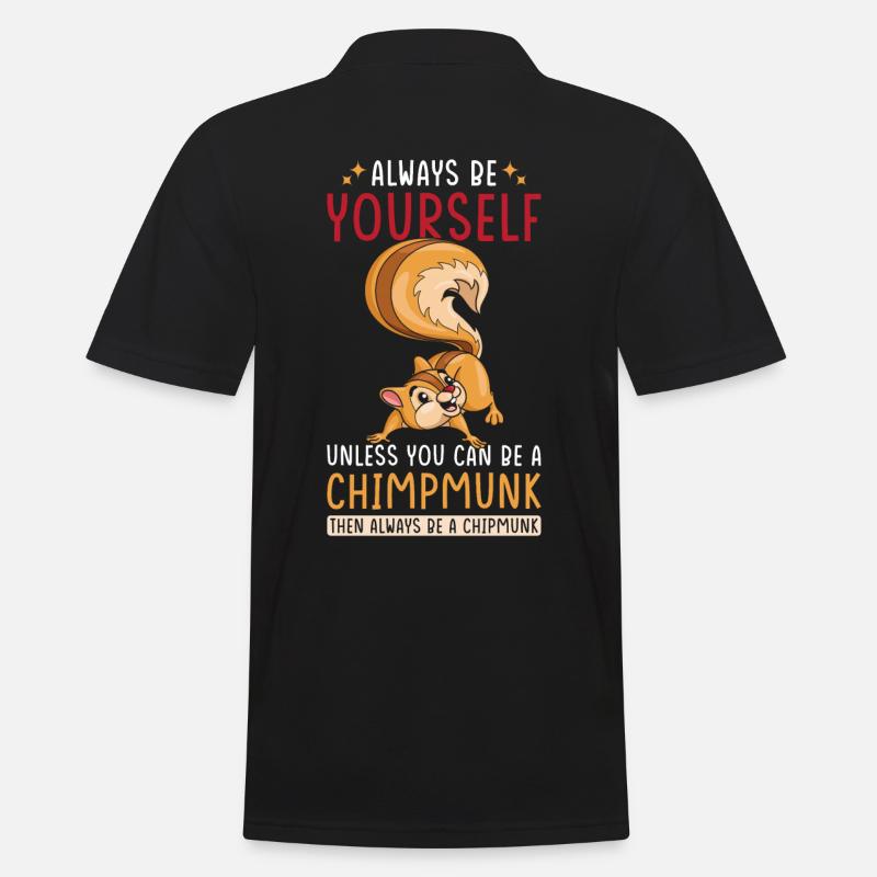 Streifenhörnchen - Männer Poloshirt - Schwarz