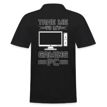 Gaming PC - Männer Poloshirt - Schwarz - Hinten - Kai (181cm)