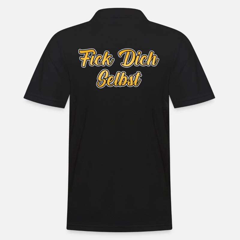 Fick dich selbst - Männer Poloshirt - Schwarz