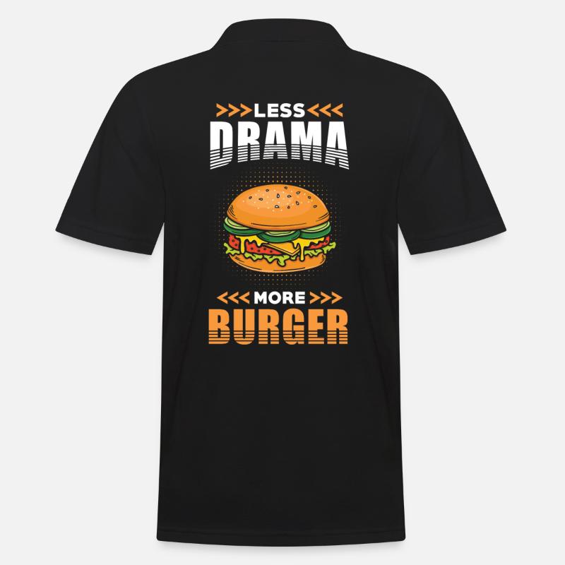 Burger Moins Drame plus Burger - Polo Homme - noir