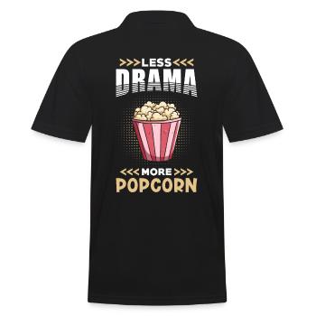 Popcorn Moins Drame plus Popcorn - Polo Homme - noir - Dos - Kai (181cm)