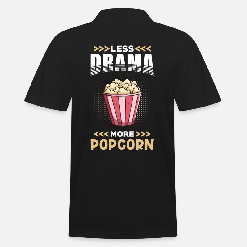 Popcorn Moins Drame plus Popcorn - Polo Homme - noir
