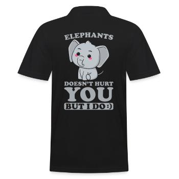 Elephants ne vous fait pas de mal, mais je le fais - Polo Homme - noir - Dos - Kai (181cm)