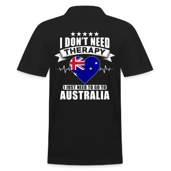 Australia I do not need Therapy - Männer Poloshirt - Schwarz - Hinten - Kai (181cm)