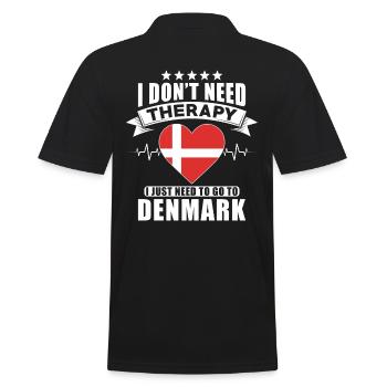 Danemark Je n’ai pas besoin de thérapie - Polo Homme - noir - Dos - Kai (181cm)