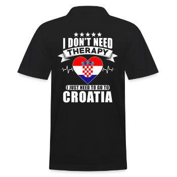 Croatia I do not need Therapy - Männer Poloshirt - Schwarz - Hinten - Kai (181cm)