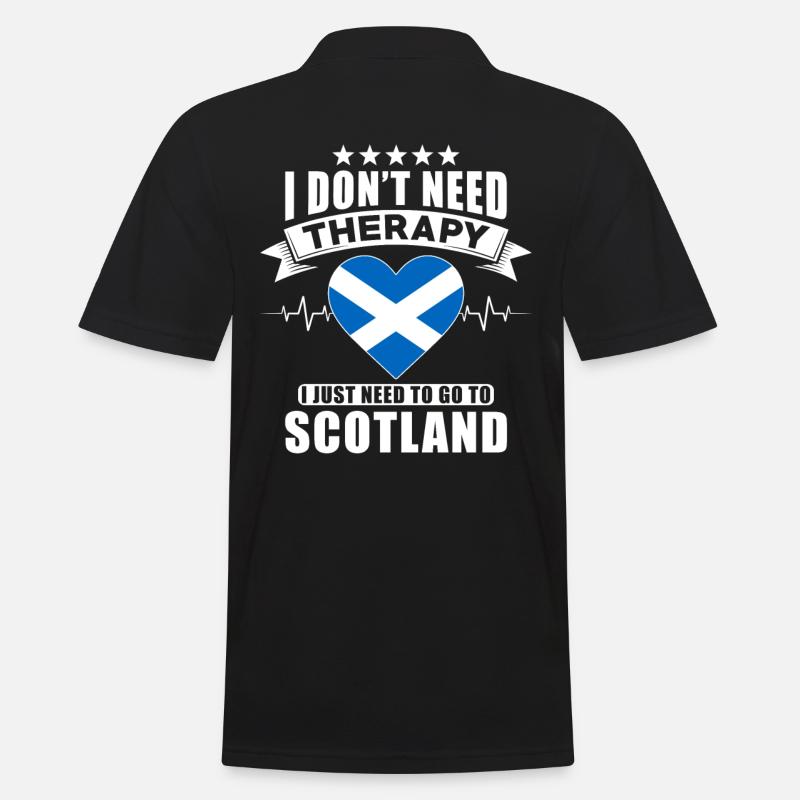 Scotland I do not need Therapy - Männer Poloshirt - Schwarz