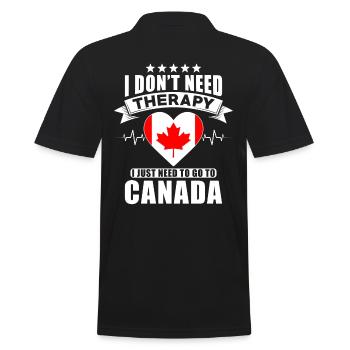 Canada I do not need Therapy - Men's Polo Shirt - black - Back - Kai (181cm)