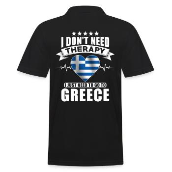 Grèce Je n’ai pas besoin de thérapie - Polo Homme - noir - Dos - Kai (181cm)