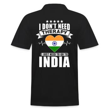 India I do not need Therapy - Men's Polo Shirt - black - Back - Kai (181cm)