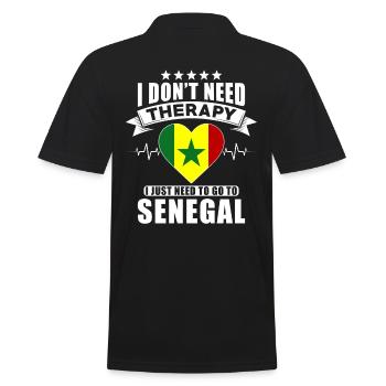Sénégal Je n’ai pas besoin de thérapie - Polo Homme - noir - Dos - Kai (181cm)