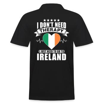 Ireland I do not need Therapy - Men's Polo Shirt - black - Back - Kai (181cm)