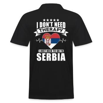 Serbie Je n’ai pas besoin de thérapie - Polo Homme - noir - Dos - Kai (181cm)