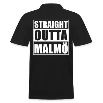 Straight outta Malmö - Männer Poloshirt - Schwarz - Hinten - Kai (181cm)