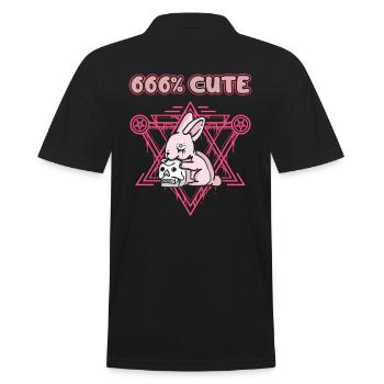 666% Cute kawaii Satanic Goth - Männer Poloshirt - Schwarz - Hinten - Kai (181cm)