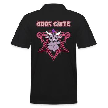 666% Mignon kawaii Satanic Goth - Polo Homme - noir - Dos - Kai (181cm)