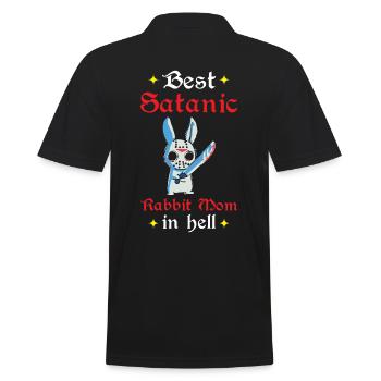 Hasen Mama in Hell Gothic Böser Hase - Männer Poloshirt - Schwarz - Hinten - Kai (181cm)