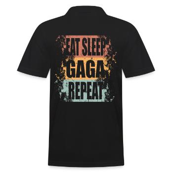 Gaga Ball Eat Sleep Repeat - Men's Polo Shirt - black - Back - Kai (181cm)