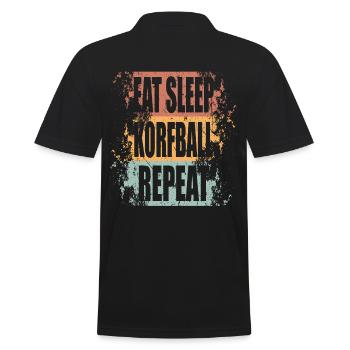 Korfball Eat Sleep Repeat - Men's Polo Shirt - black - Back - Kai (181cm)