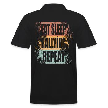 Rally Eat Sleep Repeat - Men's Polo Shirt - black - Back - Kai (181cm)