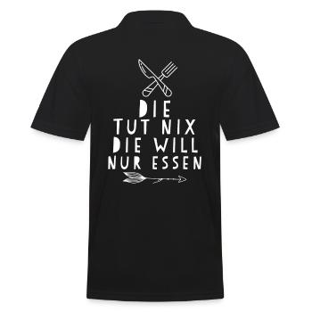 Die tut nix die will nur Essen - Männer Poloshirt - Schwarz - Hinten - Kai (181cm)