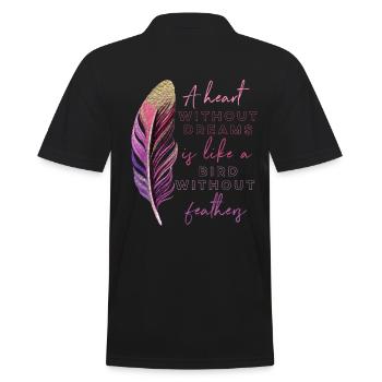 Inspiration Saying Feather - Men's Polo Shirt - black - Back - Kai (181cm)