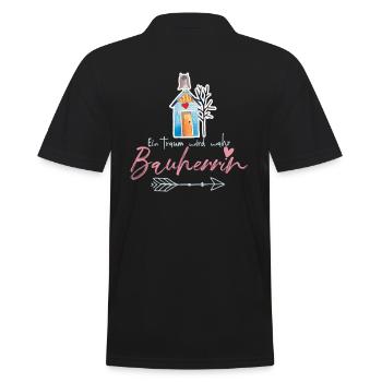Bauherrin - Männer Poloshirt - Schwarz - Hinten - Kai (181cm)
