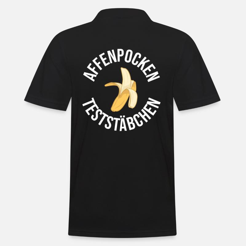 AFFENPOCKEN TESTSTÄBCHEN - Männer Poloshirt - Schwarz