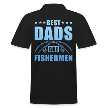 Angler Fishing Best Dad - Men's Polo Shirt - black - Back - Kai (181cm)