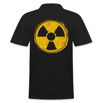 Radioaktiv - Männer Poloshirt - Schwarz - Hinten - Kai (181cm)