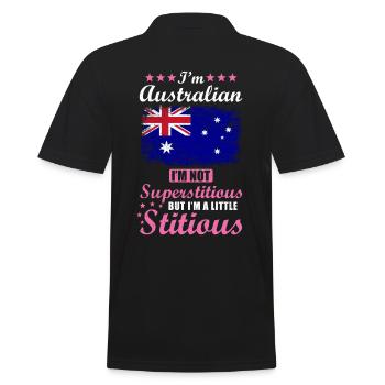 Australian Gift Funny Saying Australia - Men's Polo Shirt - black - Back - Kai (181cm)