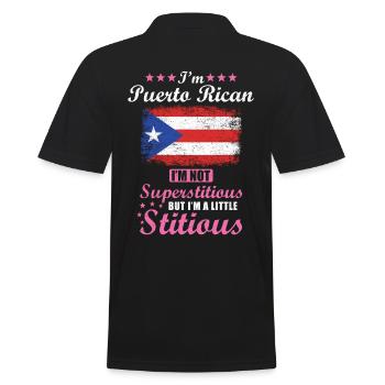 Puerto Rican Gift Funny Saying Puerto - Men's Polo Shirt - black - Back - Kai (181cm)