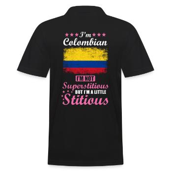 Colombian Gift Funny Saying Colombia - Men's Polo Shirt - black - Back - Kai (181cm)