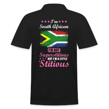South African gift funny saying South Africa - Men's Polo Shirt - black - Back - Kai (181cm)