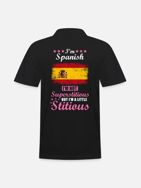 Cadeau espagnol drôle disant Espagne - Polo Homme - noir